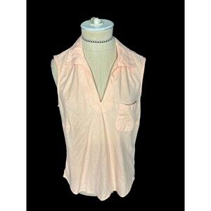 Edward Women's 100% Irish Linen Blouse Peach Size Large